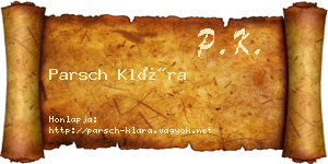 Parsch Klára névjegykártya