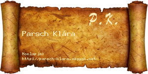 Parsch Klára névjegykártya