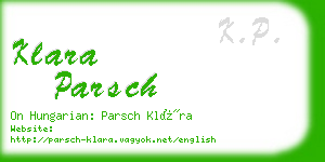klara parsch business card